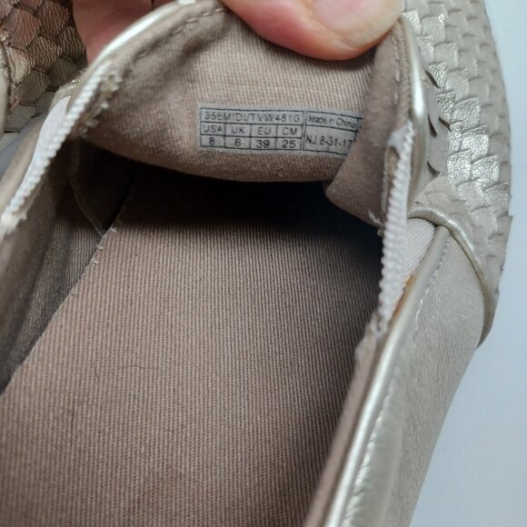 Vionic Leather Sneakers Gold Snakeskin Print Midi Slip On Comfort Shoes Womens 8 - Picture 10 of 13